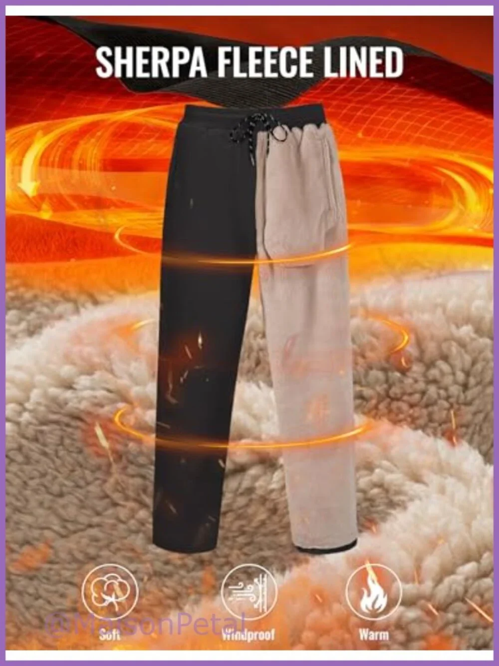 Mens Fleece Sherpa Lined Sweatpants Winter Thermal Active Jogger